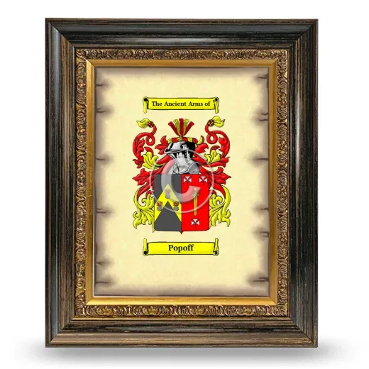 Popoff Coat of Arms Framed - Heirloom