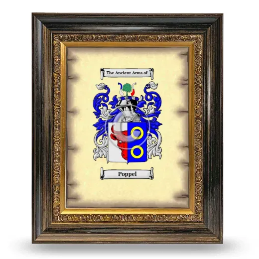 Poppel Coat of Arms Framed - Heirloom
