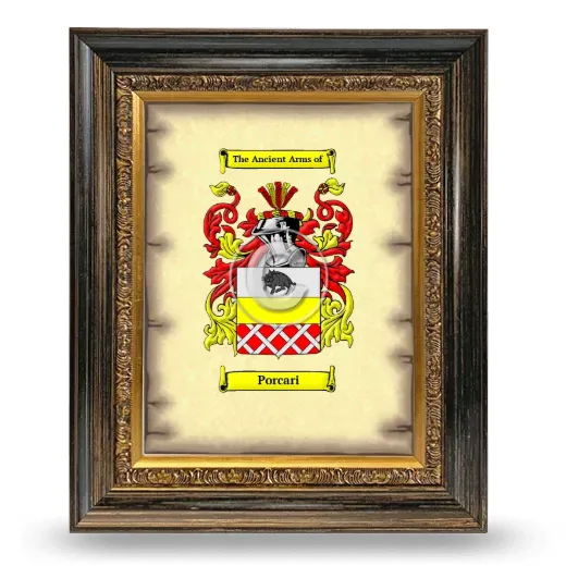 Porcari Coat of Arms Framed - Heirloom