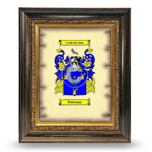 Porteous Coat of Arms Framed - Heirloom