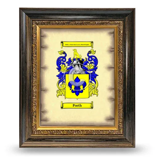 Porth Coat of Arms Framed - Heirloom