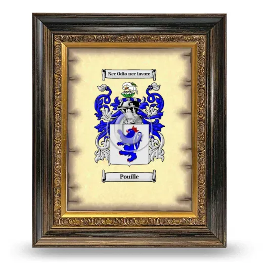 Pouille Coat of Arms Framed - Heirloom