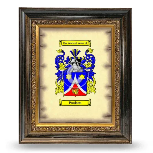 Poulson Coat of Arms Framed - Heirloom
