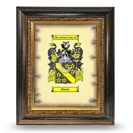 Povey Coat of Arms Framed - Heirloom