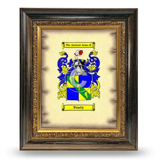 Powty Coat of Arms Framed - Heirloom