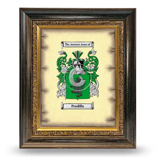 Pradilla Coat of Arms Framed - Heirloom