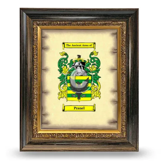 Pranel Coat of Arms Framed - Heirloom