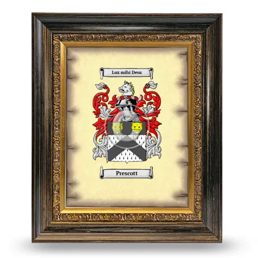 Prescott Coat of Arms Framed - Heirloom