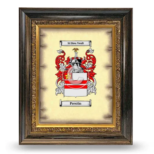 Prestin Coat of Arms Framed - Heirloom