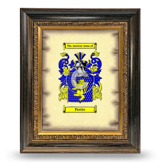 Prette Coat of Arms Framed - Heirloom