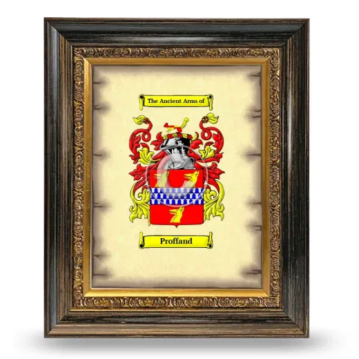 Proffand Coat of Arms Framed - Heirloom