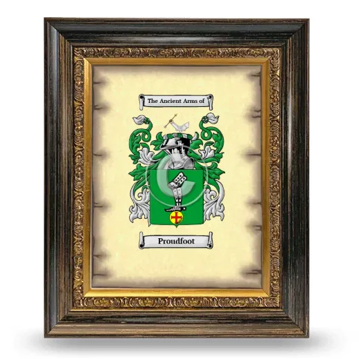 Proudfoot Coat of Arms Framed - Heirloom