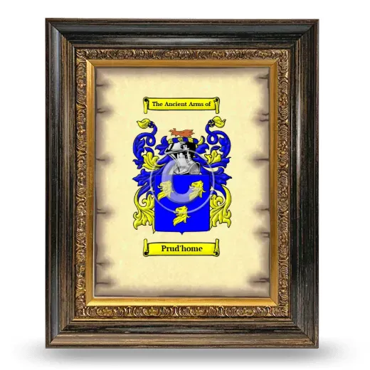 Prud'home Coat of Arms Framed - Heirloom