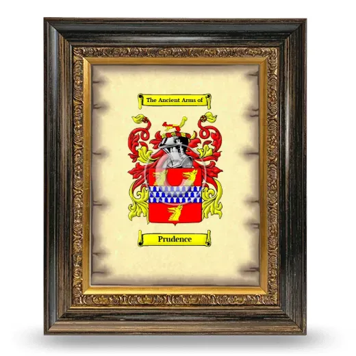 Prudence Coat of Arms Framed - Heirloom