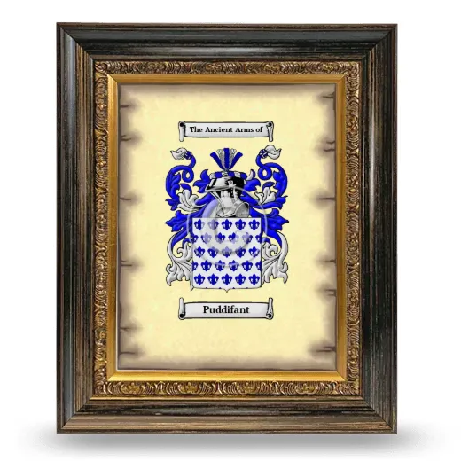 Puddifant Coat of Arms Framed - Heirloom