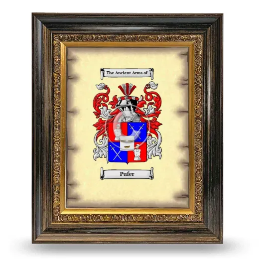 Pufer Coat of Arms Framed - Heirloom