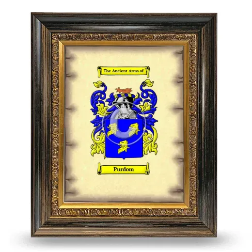 Purdom Coat of Arms Framed - Heirloom