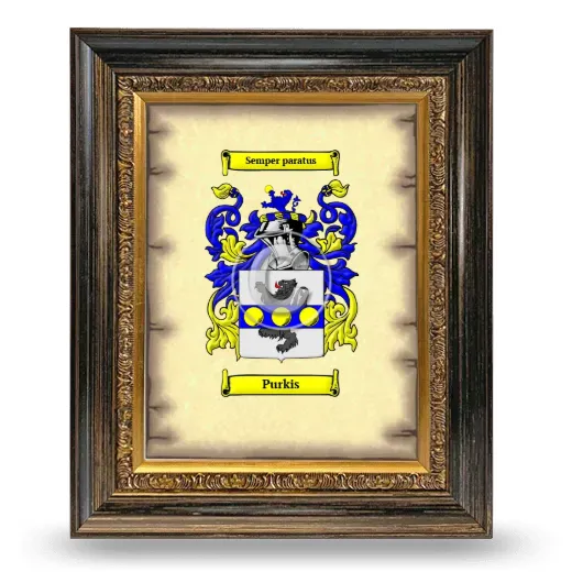 Purkis Coat of Arms Framed - Heirloom
