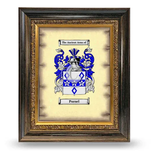 Purnel Coat of Arms Framed - Heirloom