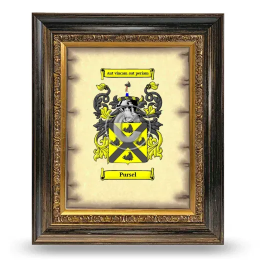 Pursel Coat of Arms Framed - Heirloom