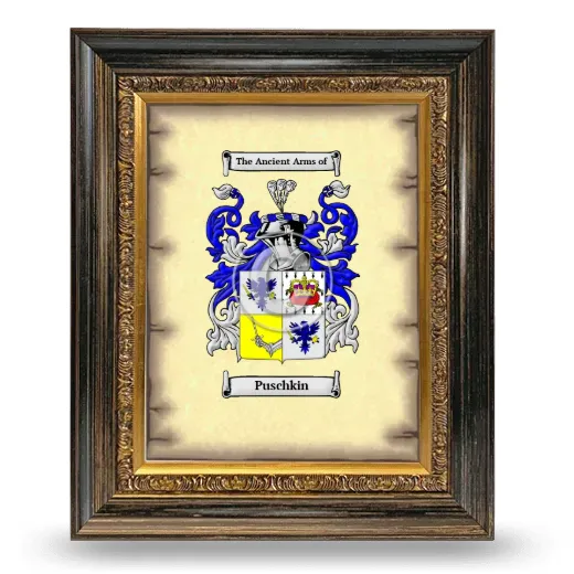 Puschkin Coat of Arms Framed - Heirloom