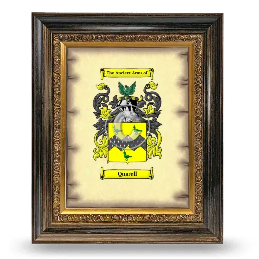 Quarell Coat of Arms Framed - Heirloom
