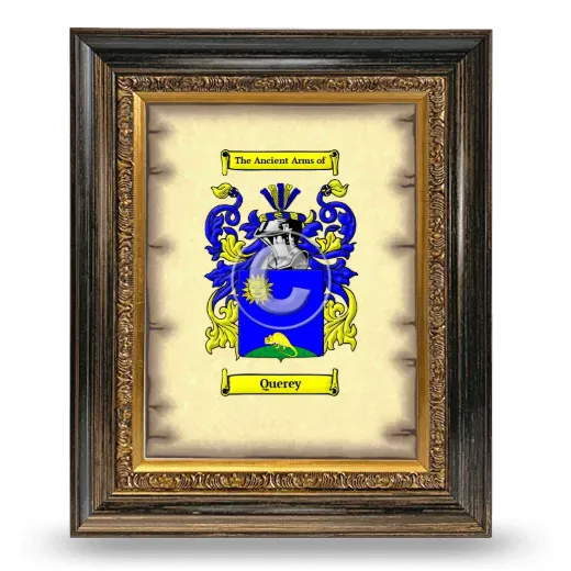 Querey Coat of Arms Framed - Heirloom