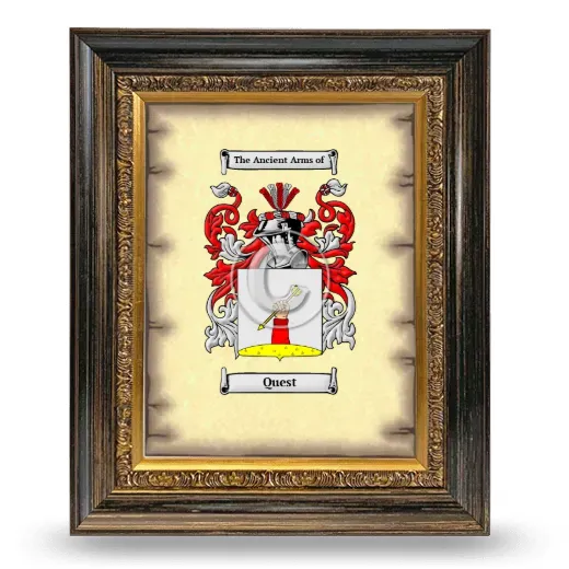 Quest Coat of Arms Framed - Heirloom