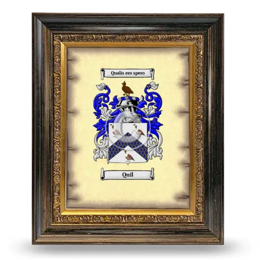 Quil Coat of Arms Framed - Heirloom