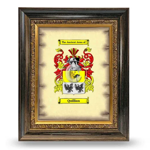 Quillian Coat of Arms Framed - Heirloom