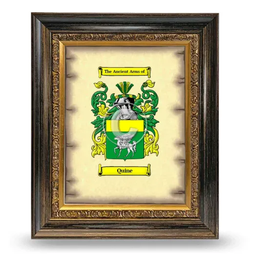 Quine Coat of Arms Framed - Heirloom