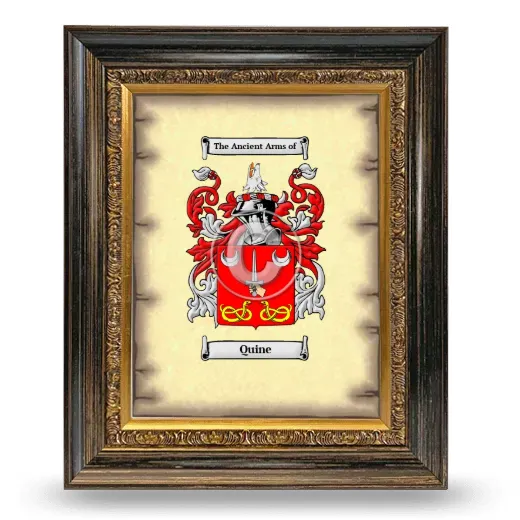 Quine Coat of Arms Framed - Heirloom