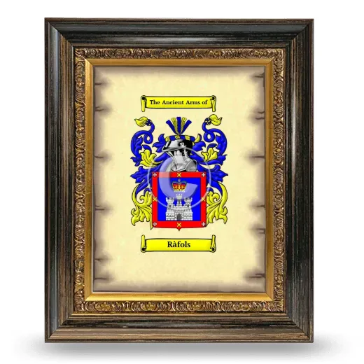 Ràfols Coat of Arms Framed - Heirloom