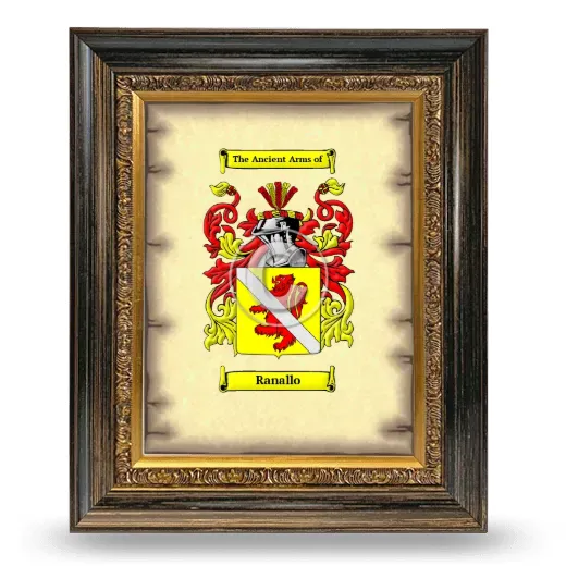 Ranallo Coat of Arms Framed - Heirloom