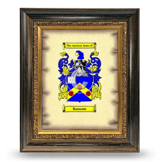 Ransom Coat of Arms Framed - Heirloom