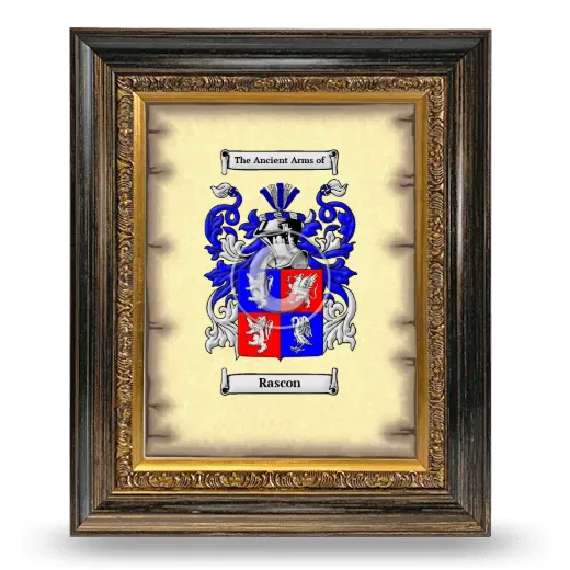Rascon Coat of Arms Framed - Heirloom