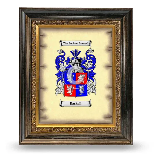 Raskell Coat of Arms Framed - Heirloom