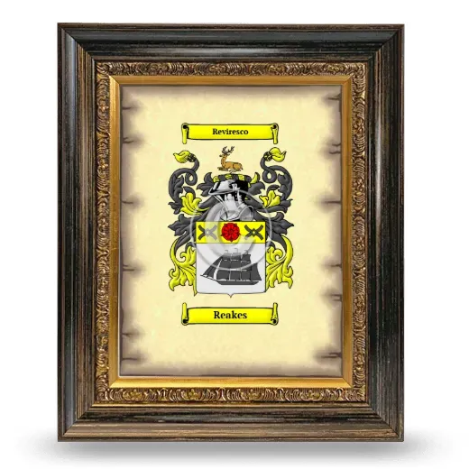 Reakes Coat of Arms Framed - Heirloom