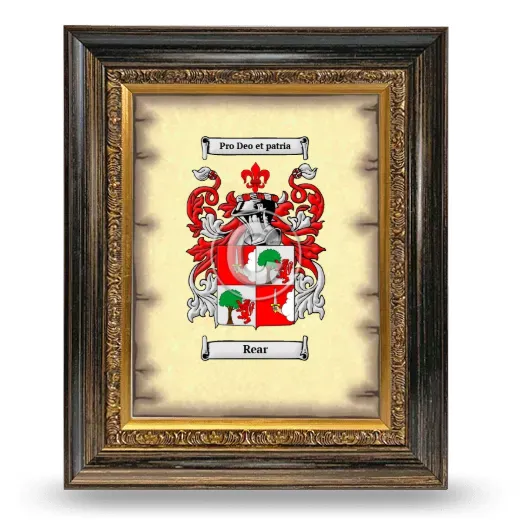 Rear Coat of Arms Framed - Heirloom