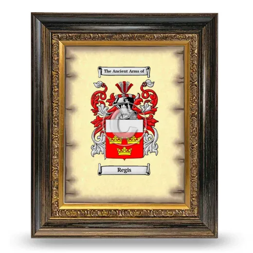 Regis Coat of Arms Framed - Heirloom