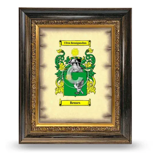 Remes Coat of Arms Framed - Heirloom