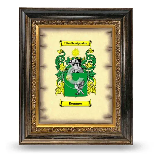 Remmes Coat of Arms Framed - Heirloom