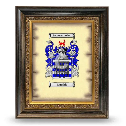 Renalds Coat of Arms Framed - Heirloom