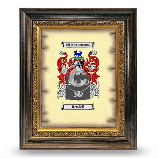 Rendell Coat of Arms Framed - Heirloom