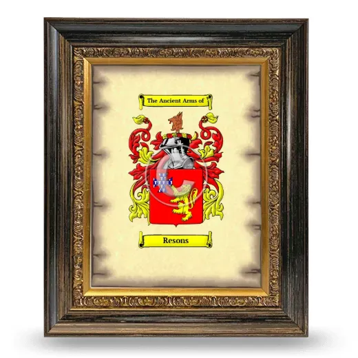 Resons Coat of Arms Framed - Heirloom