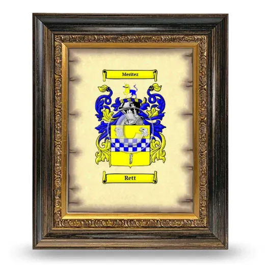 Rett Coat of Arms Framed - Heirloom
