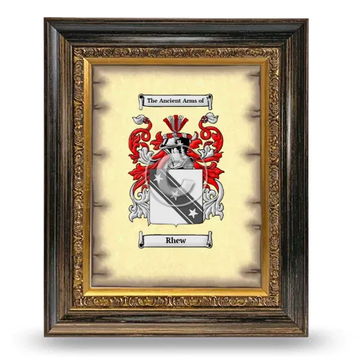 Rhew Coat of Arms Framed - Heirloom