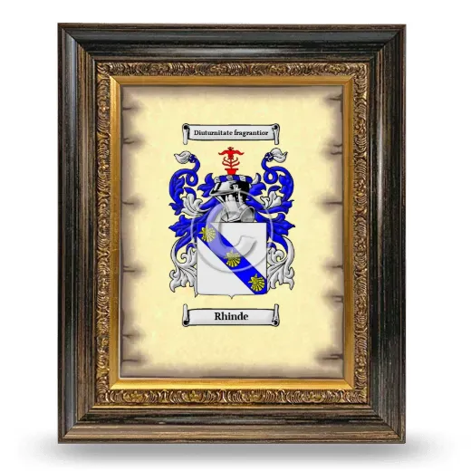 Rhinde Coat of Arms Framed - Heirloom