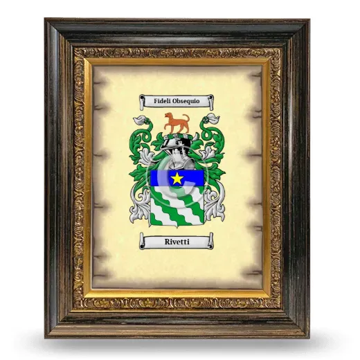Rivetti Coat of Arms Framed - Heirloom