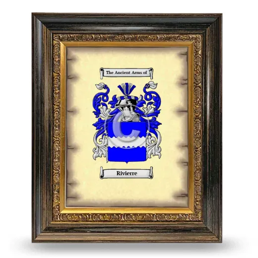 Rivierre Coat of Arms Framed - Heirloom